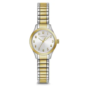 Caravelle Dress Womens Two-Tone Stainless Steel Bracelet Band Silver Quartz Dial Watch - 45L177