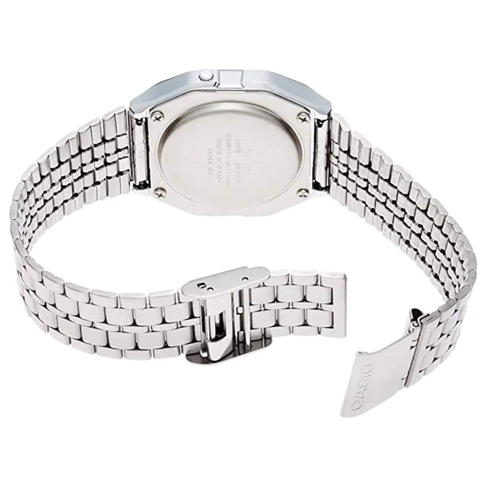 Casio Mens Classic Grey Dial Silver Stainless Steel Band Digital Display Bracelet Watch - A159W-N1DF