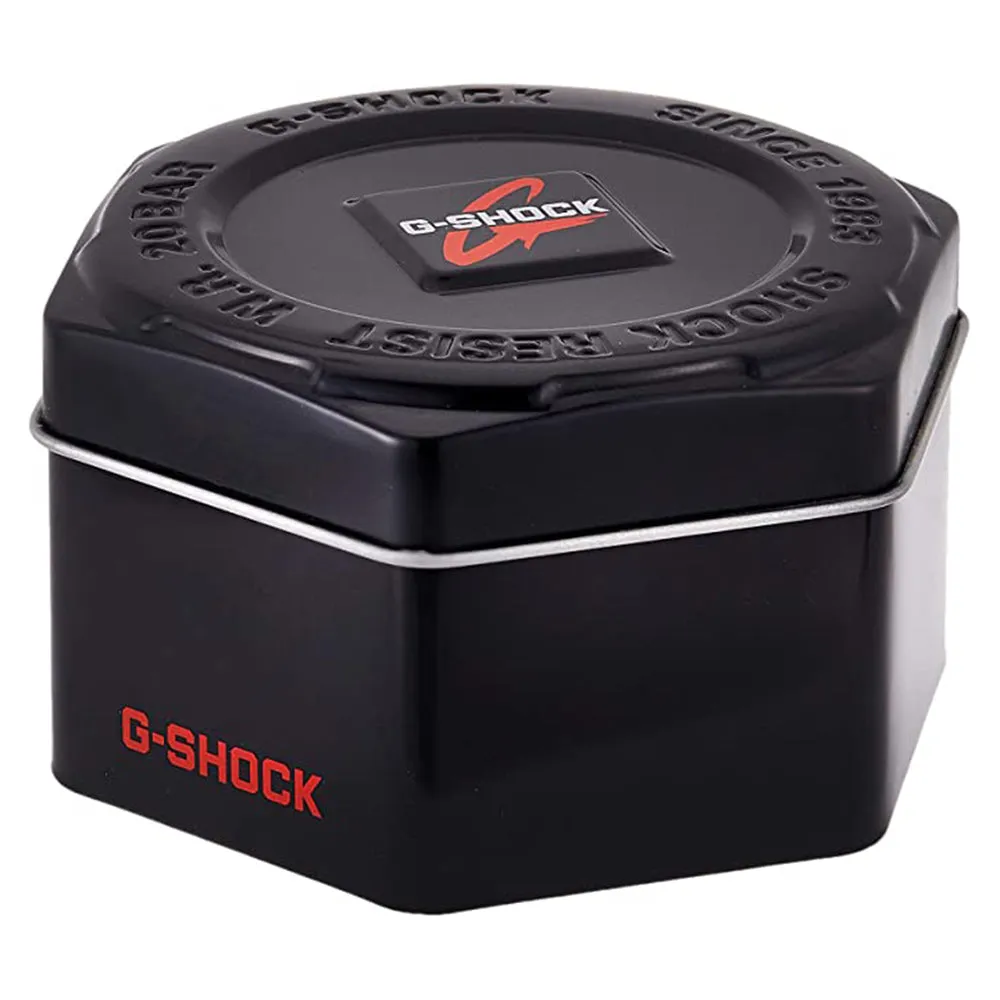 Casio Unisex Black and Blue Dial Black Resin Band G-Shock Graphic Digital Quartz Watch - GA-100CB-1ACR