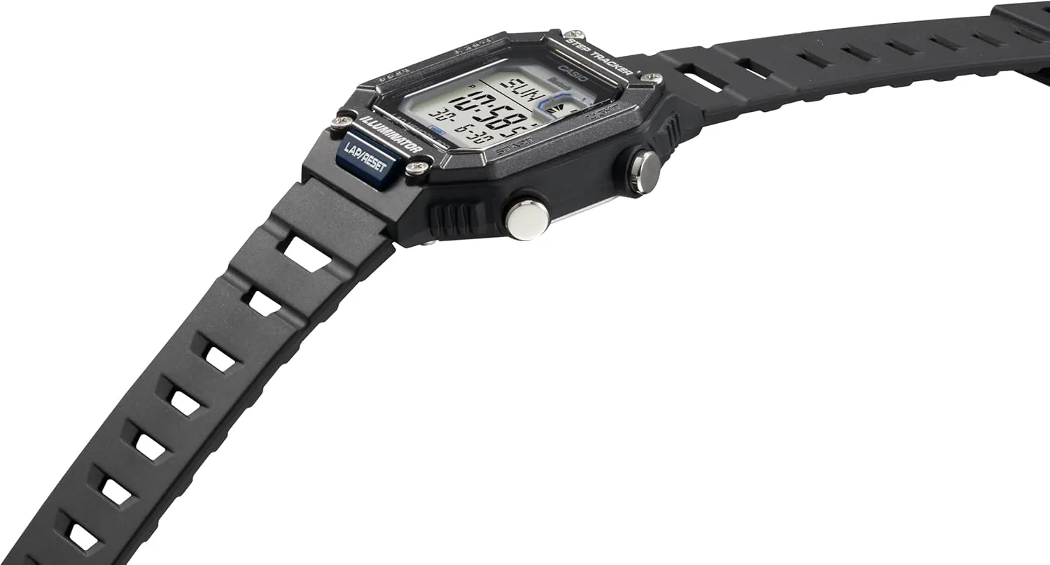 Casio WS-B1000 Series | Men's Digital Watch | (Black) | 100M WR | Step Tracker | LED Illuminator | 100 SEC Chronograph | Daily Alarm | 2-Year Battery
