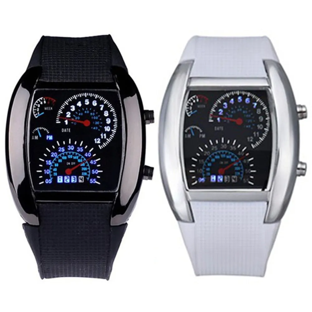 Casual LED Digital Display Silicone Band Dashboard Sports Wrist Watch