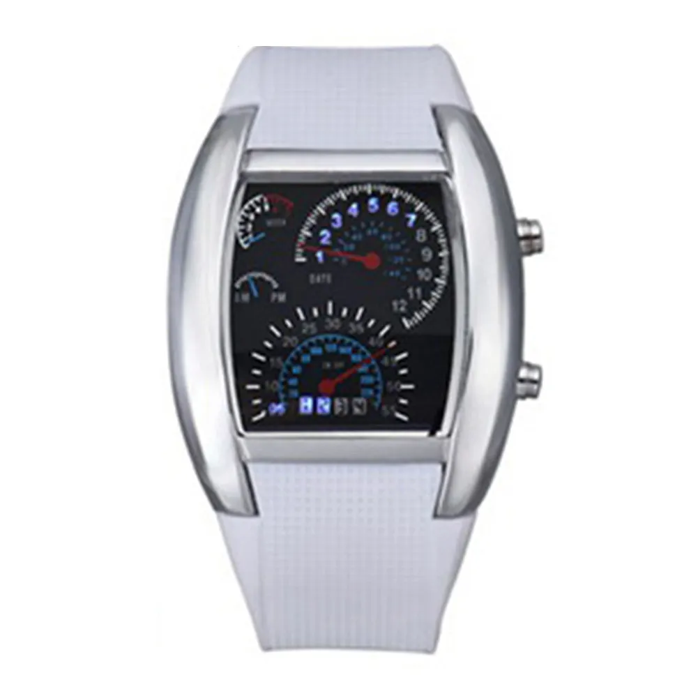 Casual LED Digital Display Silicone Band Dashboard Sports Wrist Watch