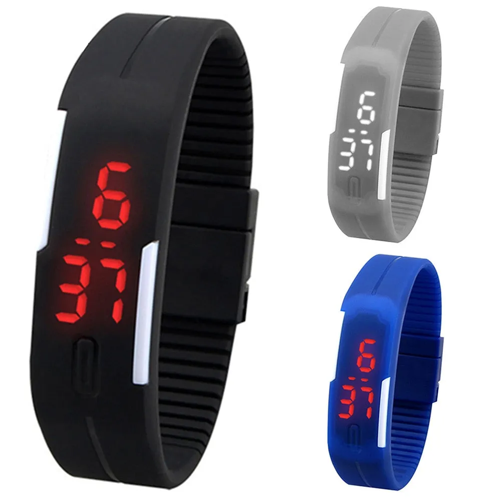 Casual LED Digital Display Silicone Band Dashboard Sports Wrist Watch