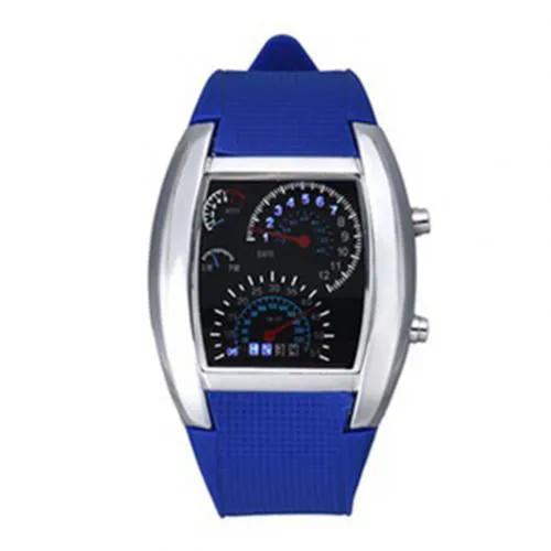 Casual LED Digital Display Silicone Band Dashboard Sports Wrist Watch