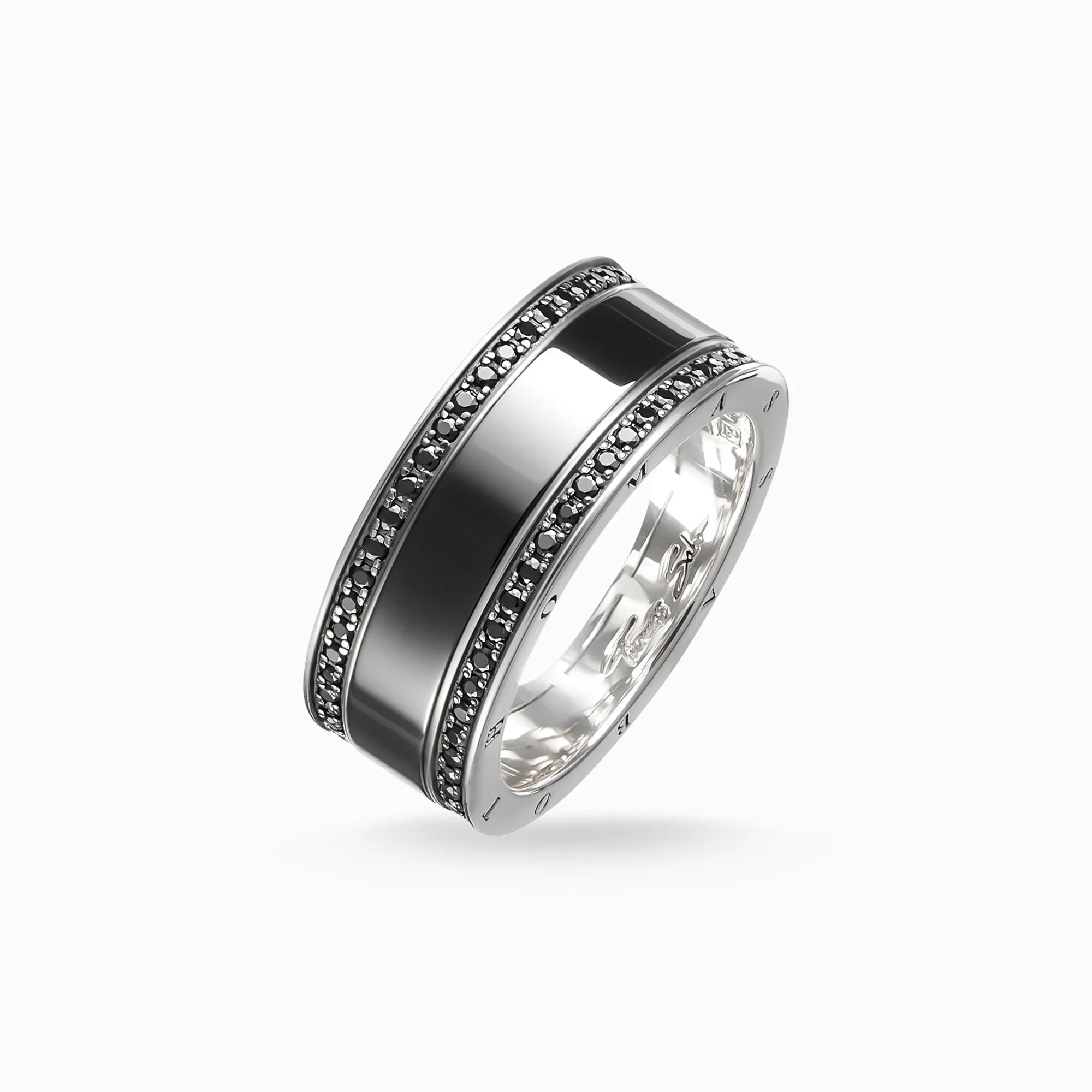 Ceramic Pave Ring Black Silver Ring | Thomas Sabo