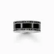 Ceramic Pave Ring Black Silver Ring | Thomas Sabo
