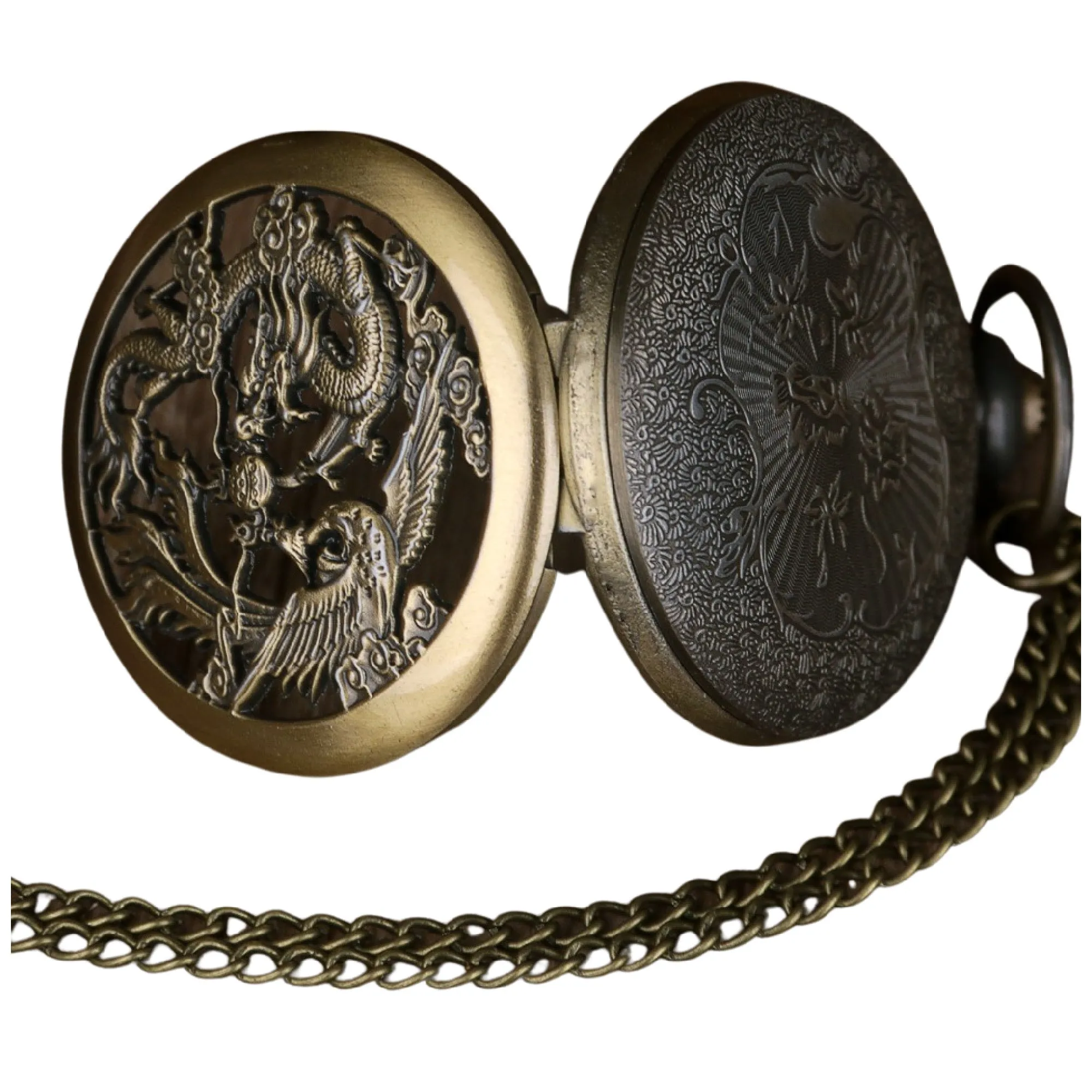Chinese Dragons Quartz Pocket Watch