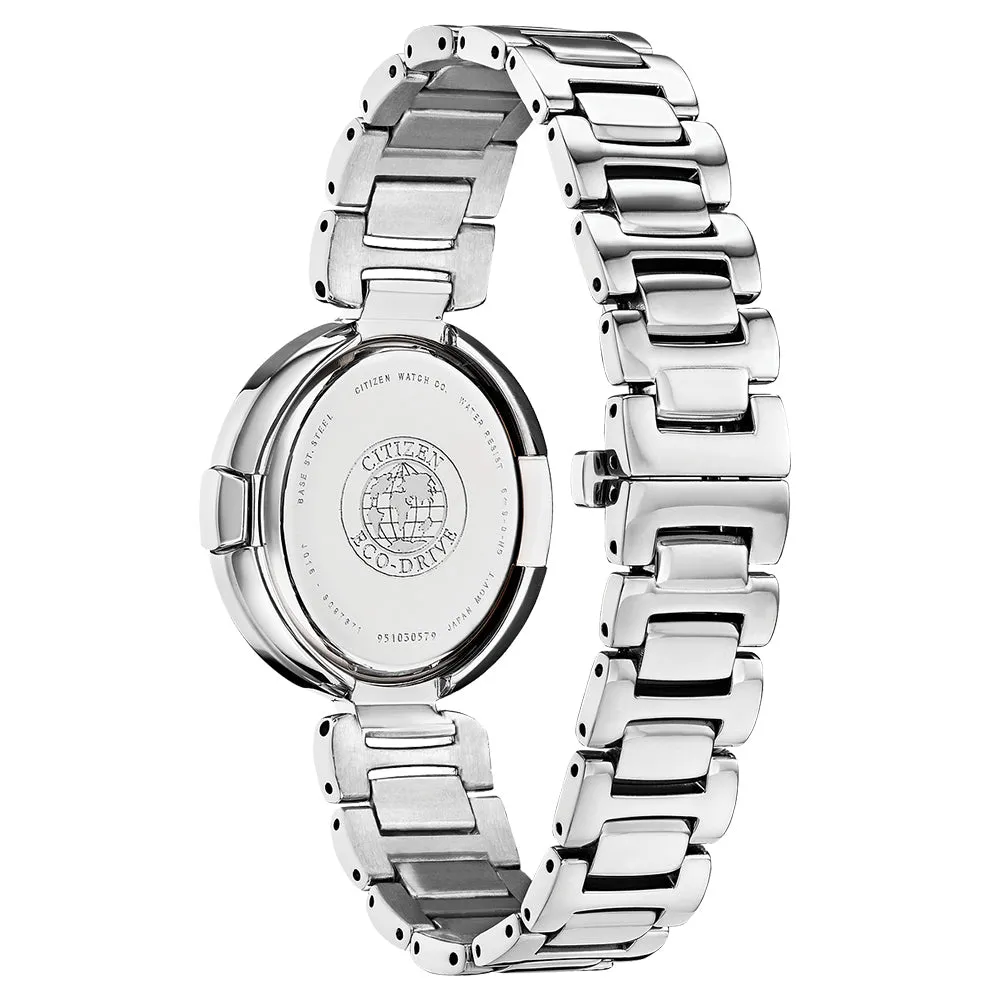 Citizen Capella Eco-Drive Womens Silver-Tone Stainless Steel Band Silver Quartz Dial Watch - EX1500-52A