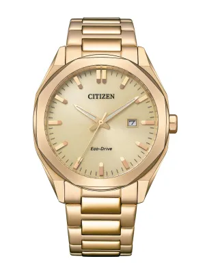 Citizen Men 41 mm Size Gold Dial Eco-Drive Watch- BM7603-82P