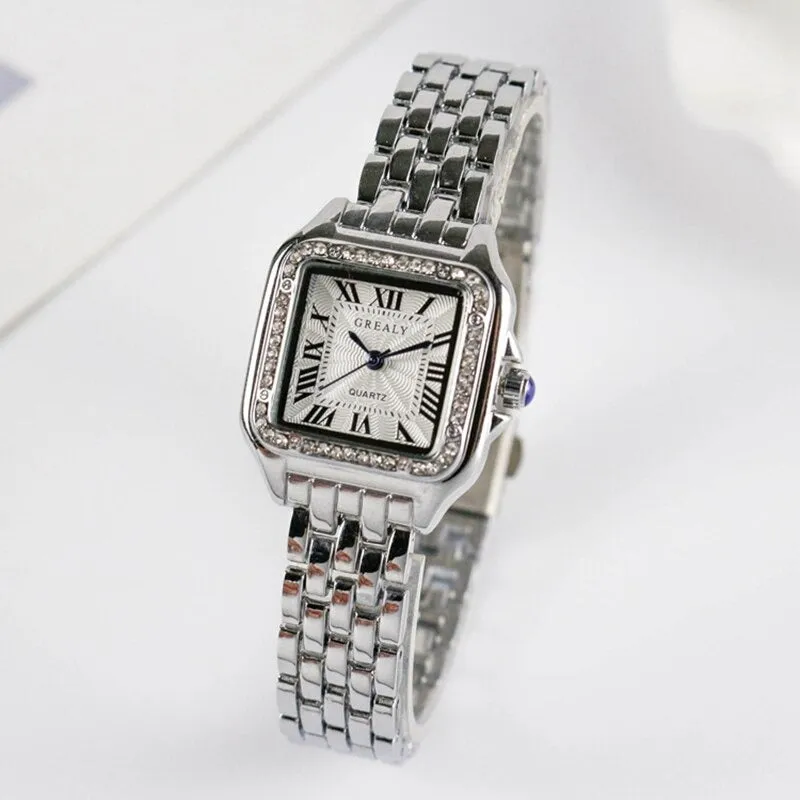 Classic and Minimalist Roman Numeral Square Dial Quartz Watches