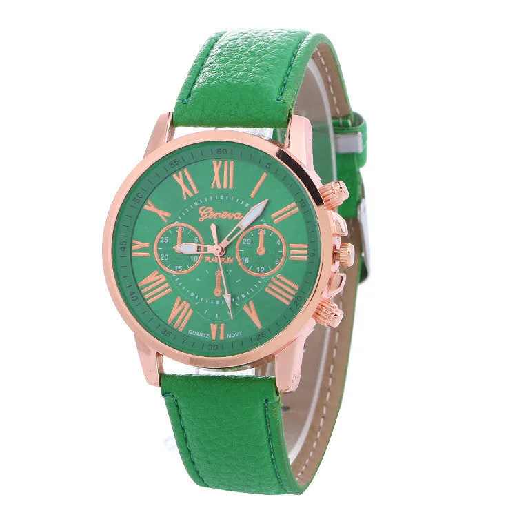Classic Three Leather Watch