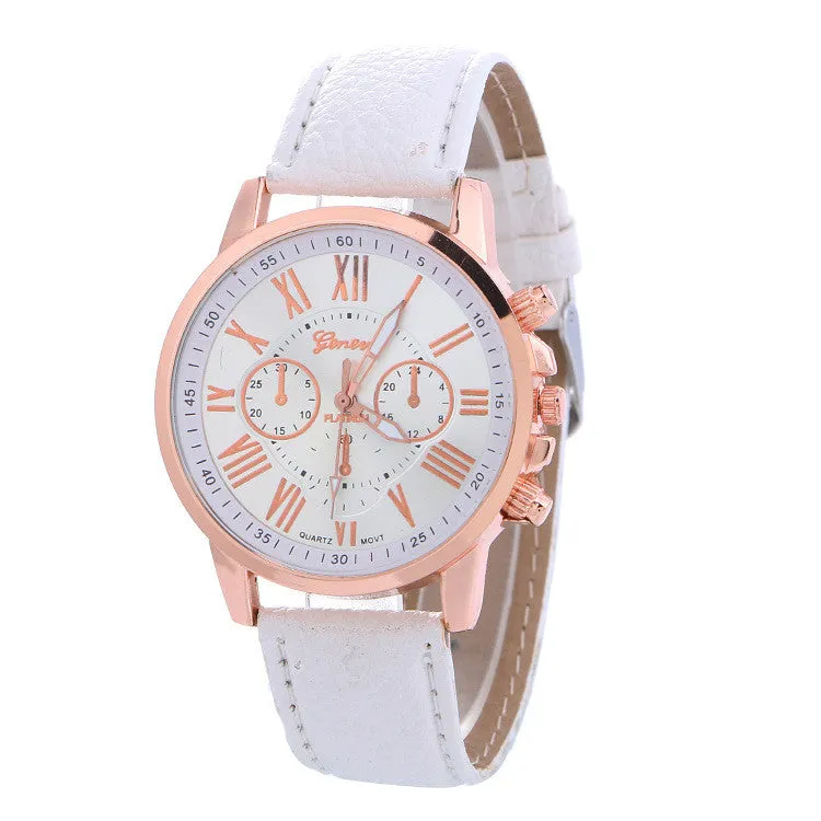 Classic Three Leather Watch