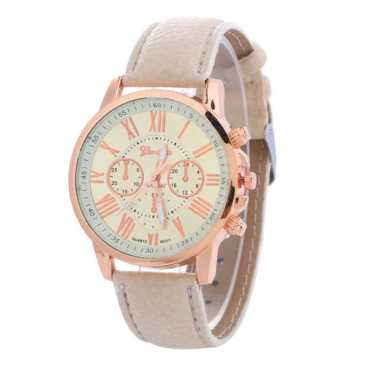 Classic Three Leather Watch