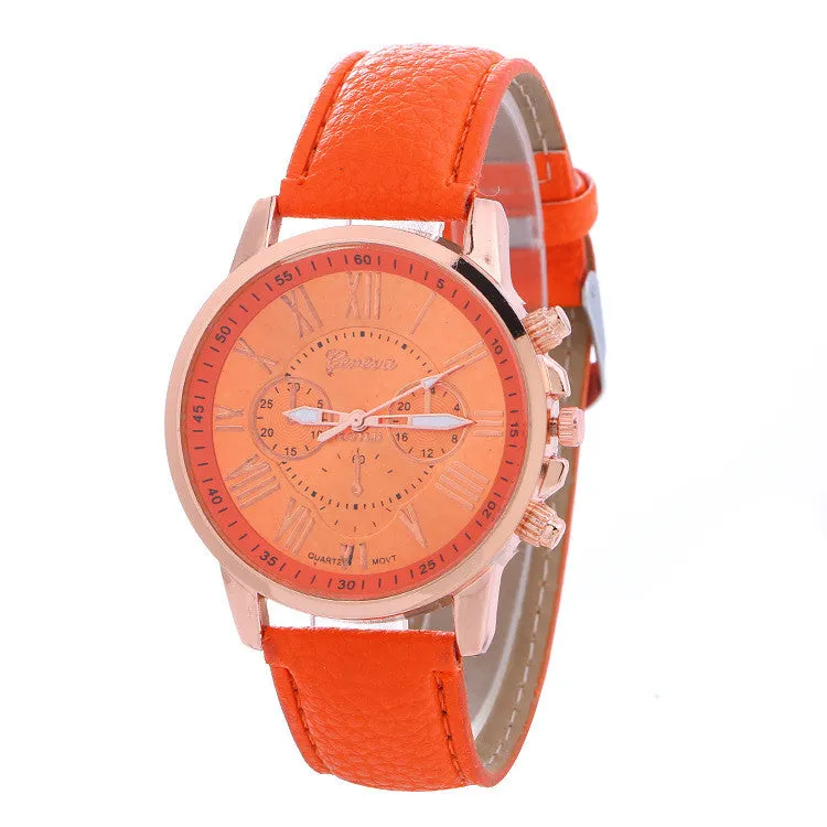 Classic Three Leather Watch