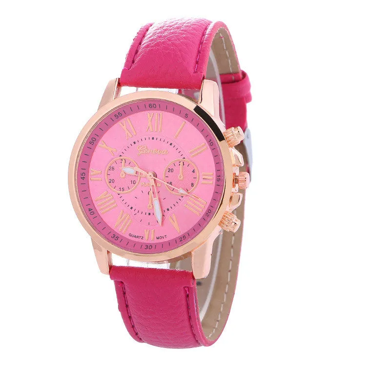 Classic Three Leather Watch