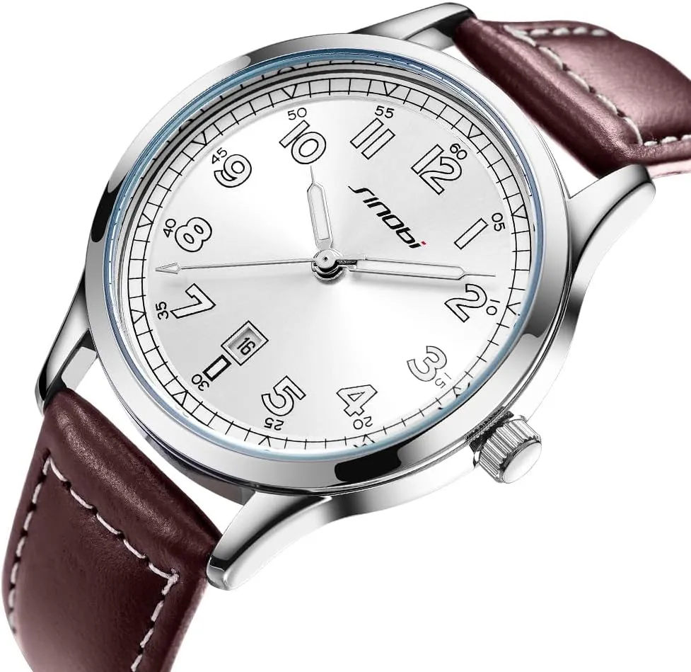 Classic Watches for Men with Calendar Water Resistant Luminous Easy Read Time Arabic Numerals Men Dress Watch