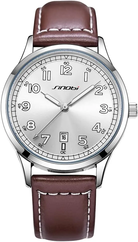 Classic Watches for Men with Calendar Water Resistant Luminous Easy Read Time Arabic Numerals Men Dress Watch