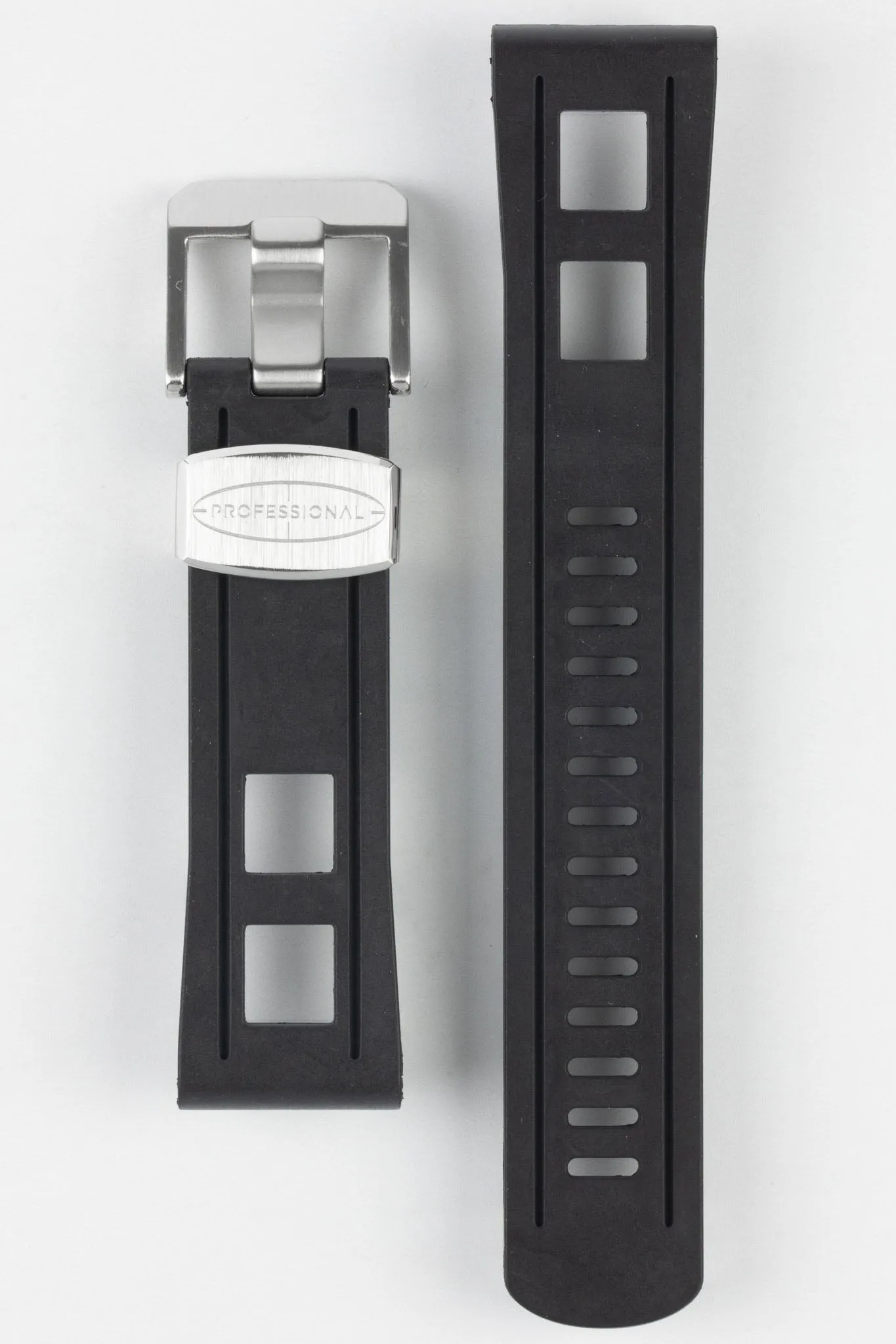 CRAFTER BLUE CB01 Black Rubber Watch Strap