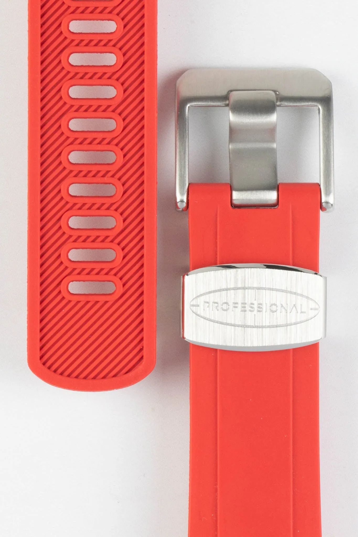 CRAFTER BLUE CB10 Rubber Watch Strap for Seiko SKX Series – RED with Rubber & Steel Keepers