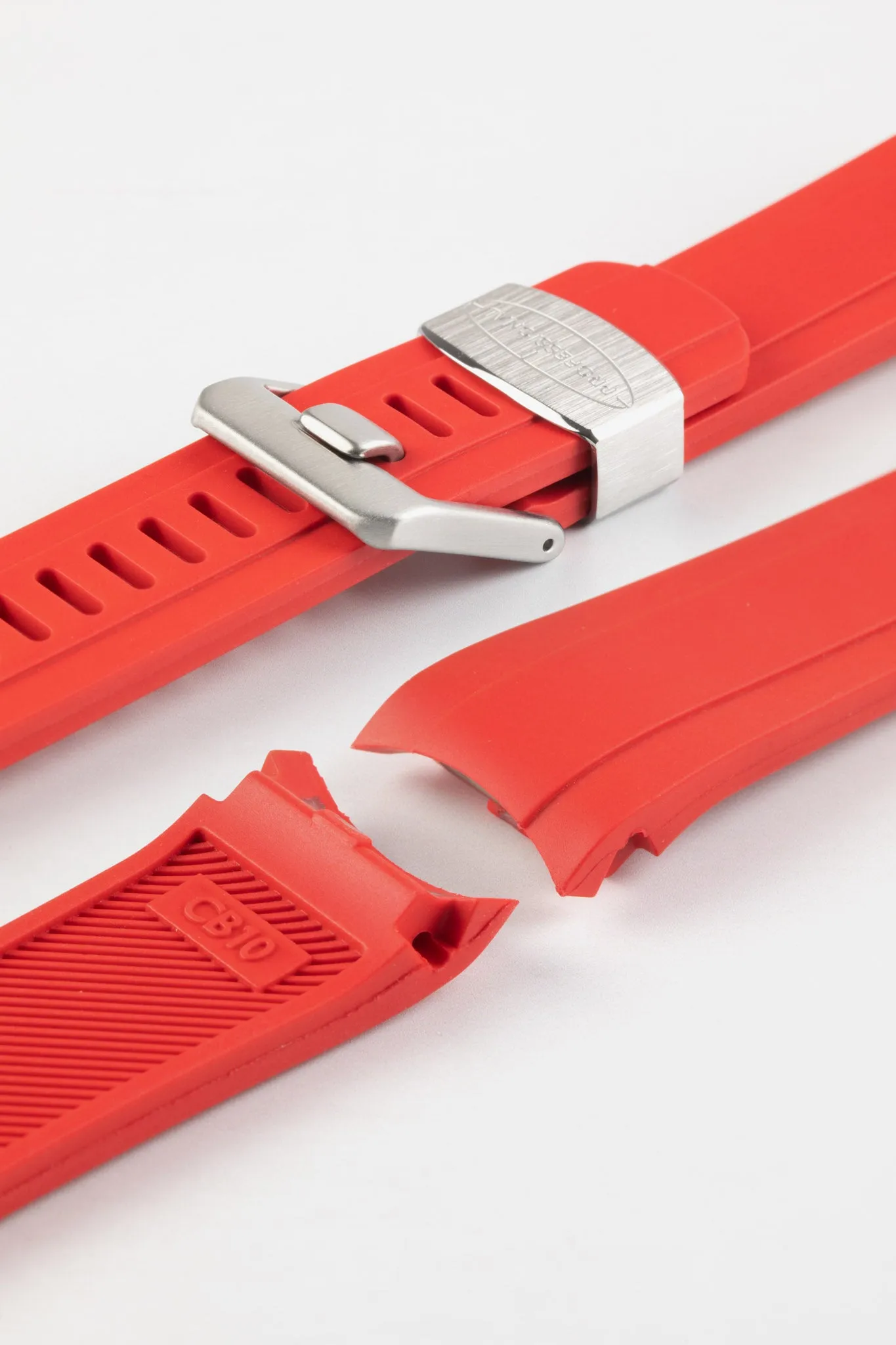 CRAFTER BLUE CB10 Rubber Watch Strap for Seiko SKX Series – RED with Rubber & Steel Keepers