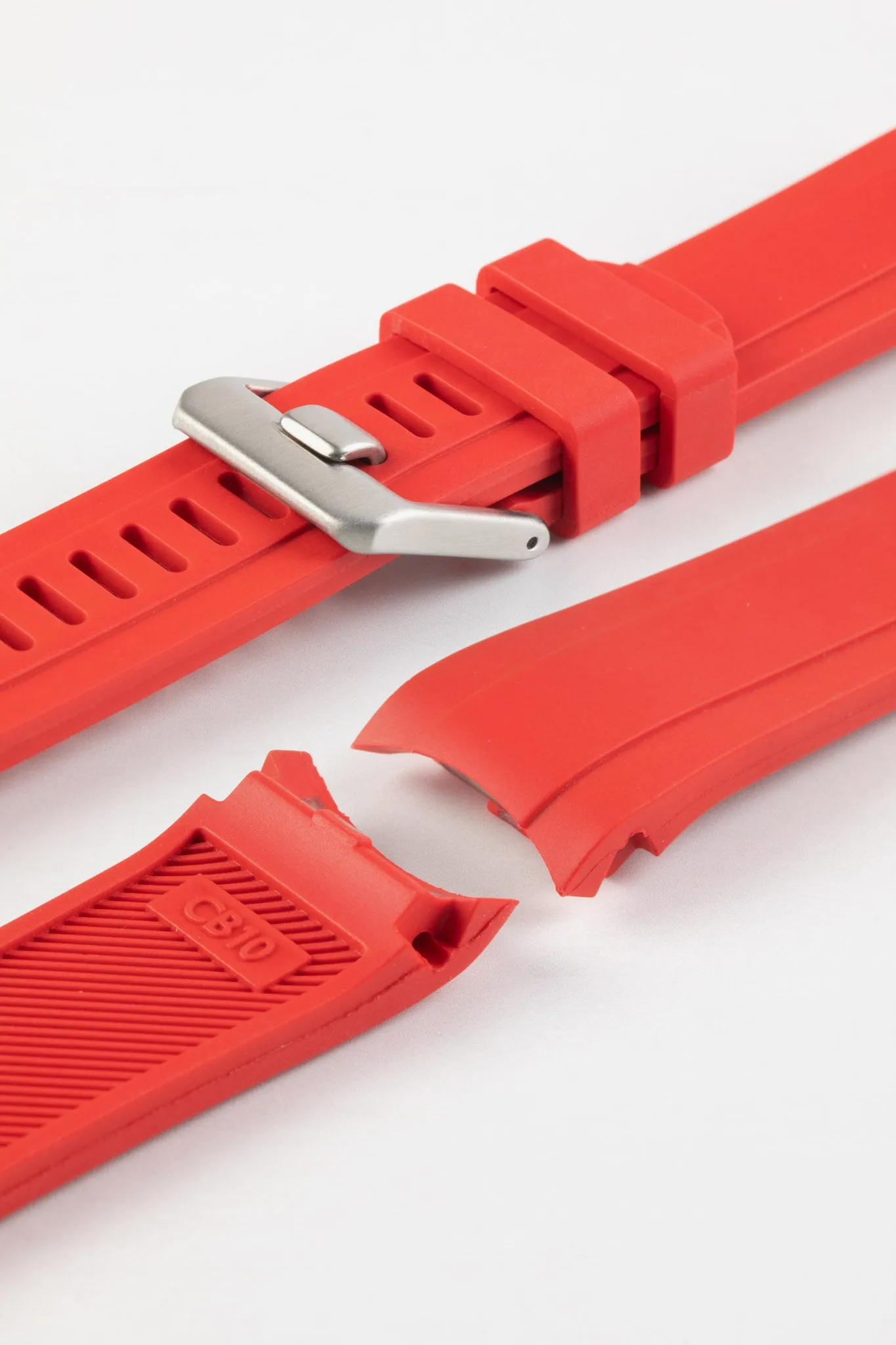 CRAFTER BLUE CB10 Rubber Watch Strap for Seiko SKX Series – RED with Rubber & Steel Keepers