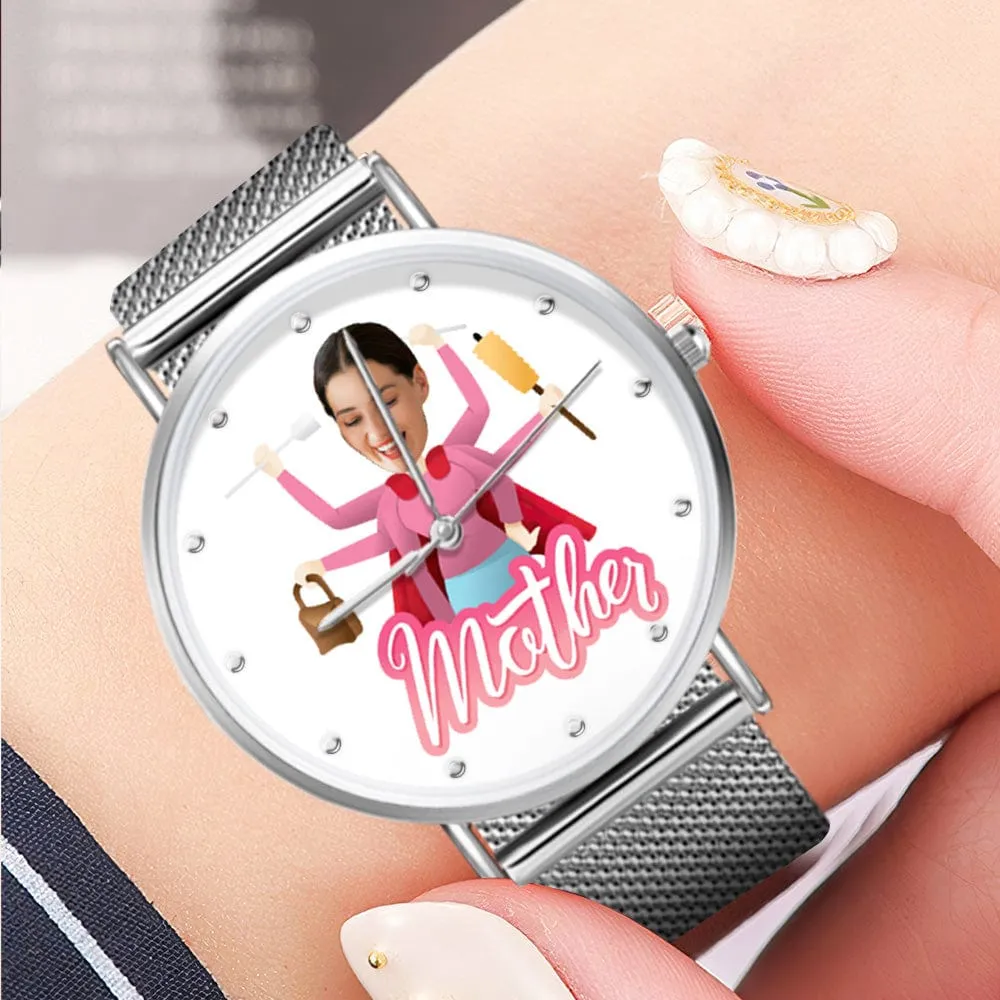 Custom Photo Watch Personalized Super Mom Watch Best Mother's Day Gift