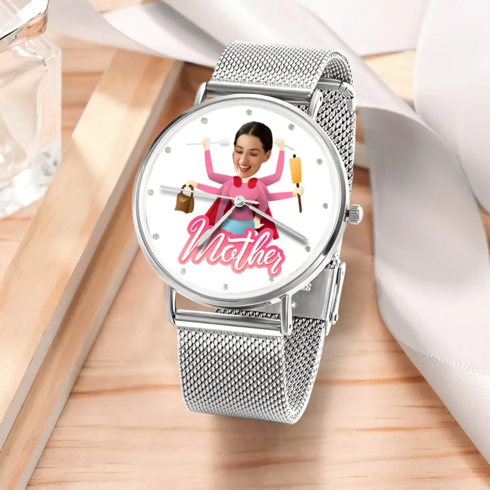 Custom Photo Watch Personalized Super Mom Watch Best Mother's Day Gift