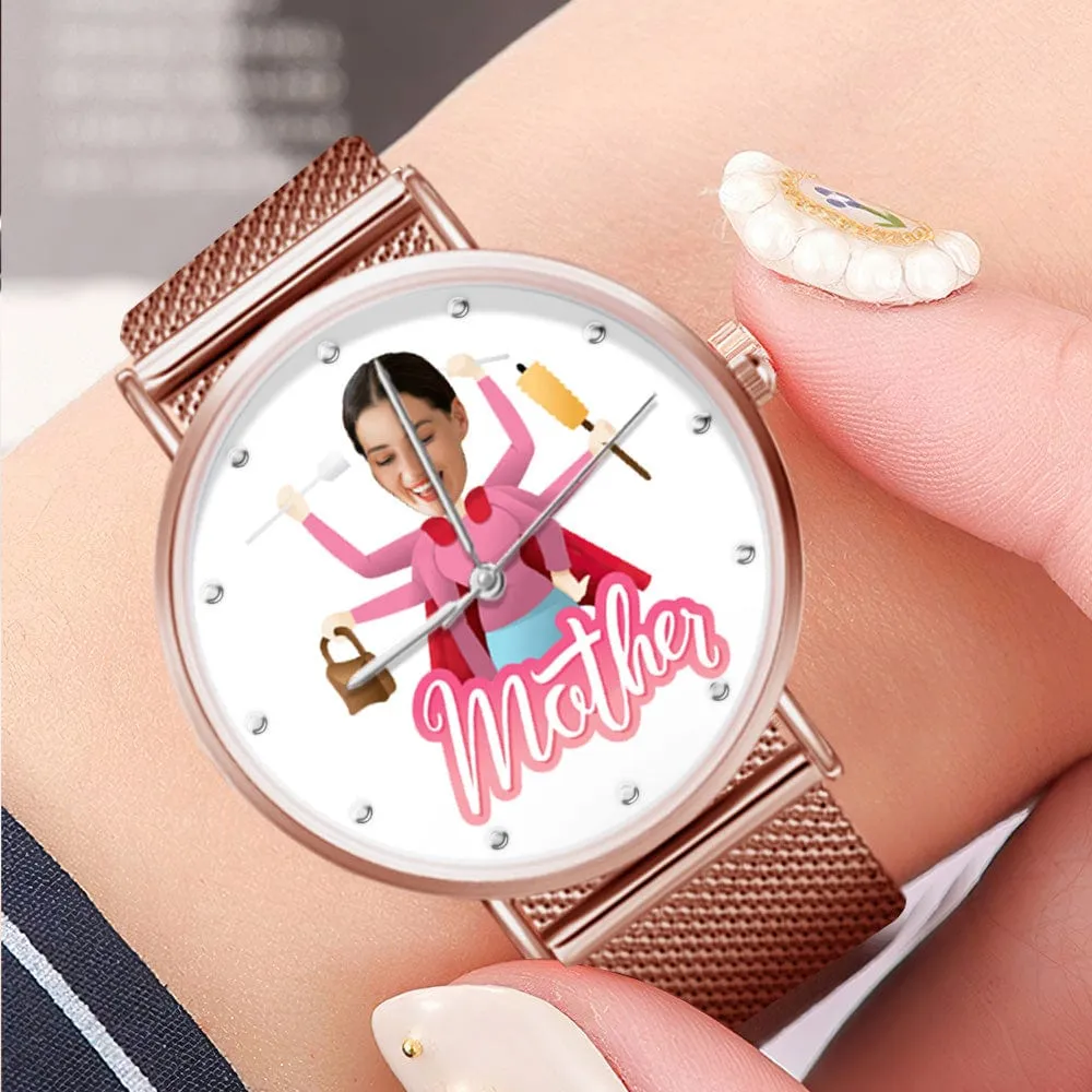 Custom Photo Watch Personalized Super Mom Watch Best Mother's Day Gift