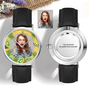 Custom Photo Watch Vivid Watch Kiwi Pattern Watch Gift for Adults