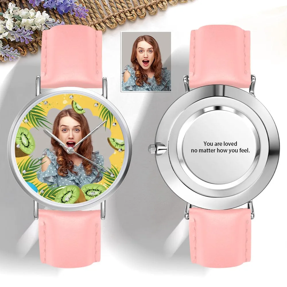 Custom Photo Watch Vivid Watch Kiwi Pattern Watch Gift for Adults