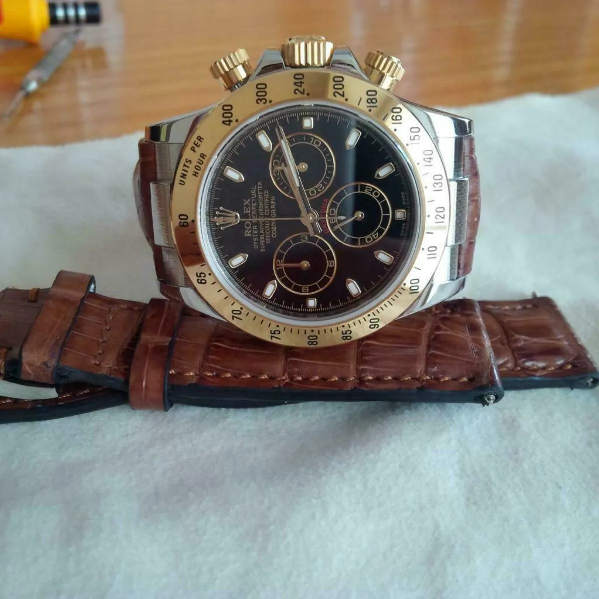 CUSTOM STRAP END LINK FOR ROLEX SUBMARINER 18K REAL GOLD 16808 16618