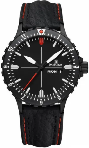 Damasko Watch DA 44 Black PVD Leather Pin