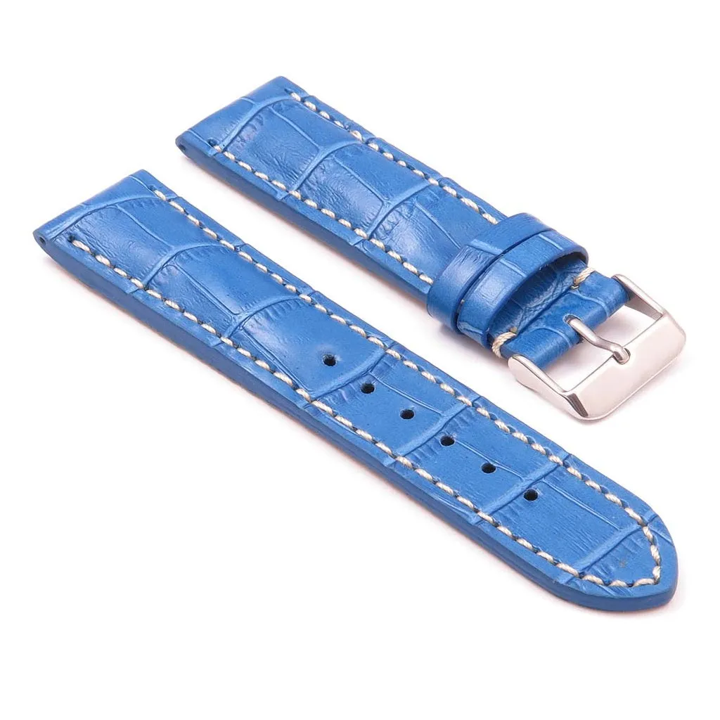 DASSARI Concord Padded Crocodile Embossed Leather Strap