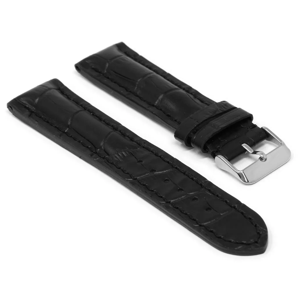 DASSARI Concord Padded Crocodile Embossed Leather Strap