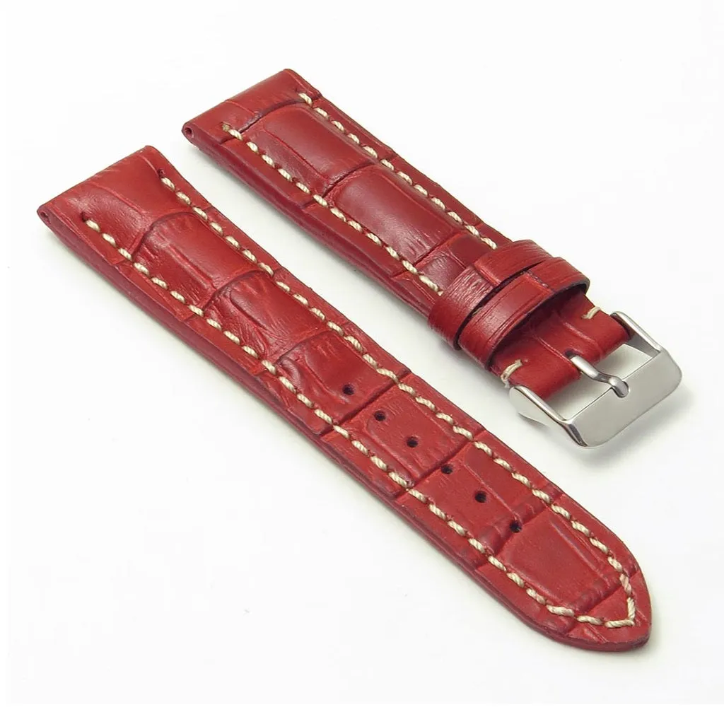 DASSARI Concord Padded Crocodile Embossed Leather Strap