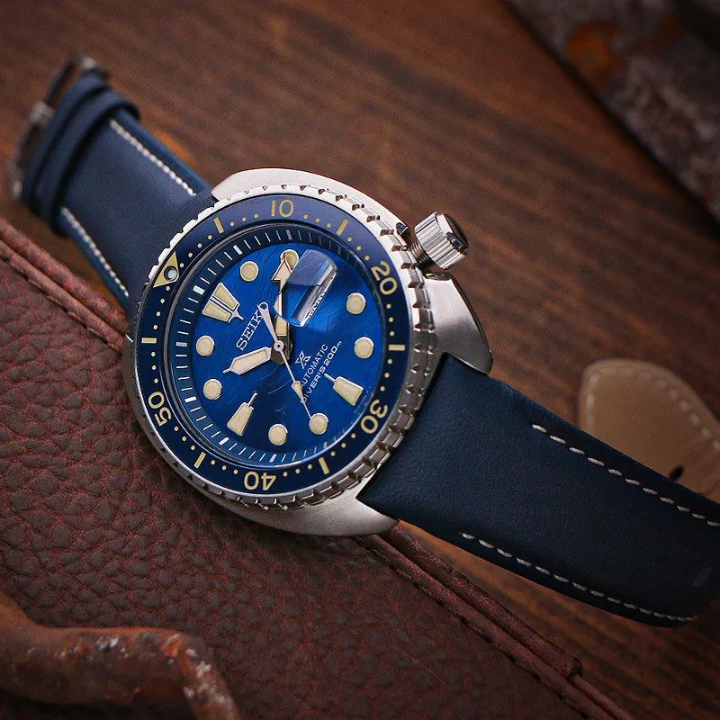 DASSARI Fitted Classic Leather Band for Seiko Turtle