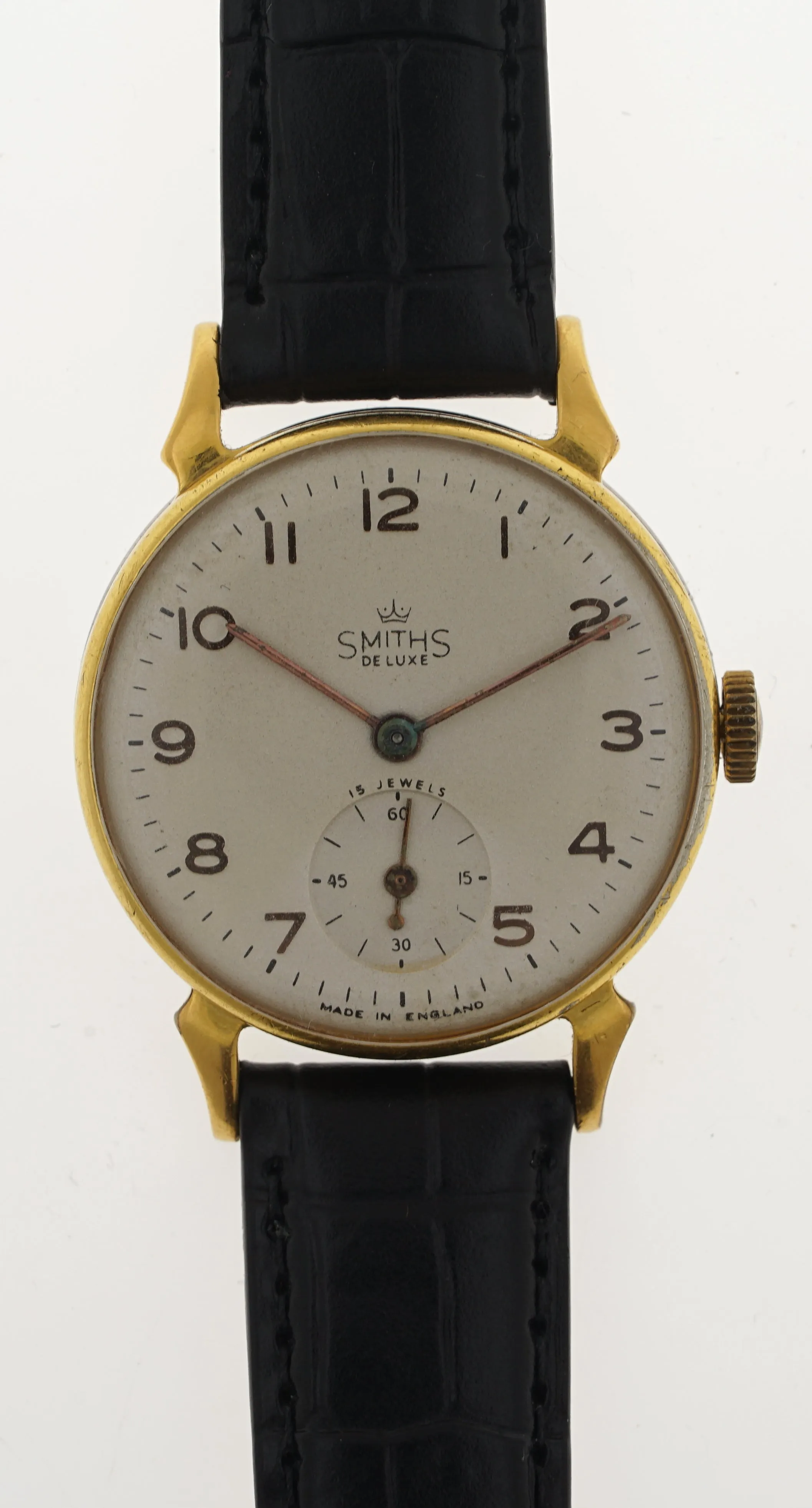 DELUXE SMITHS HORN LUG WRISTWATCH A304 c1952 SERVICED MINGOLD GP CASE