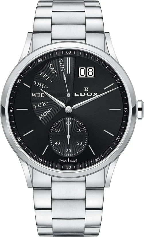Edox Watch Les Vauberts Day Date Retrograde