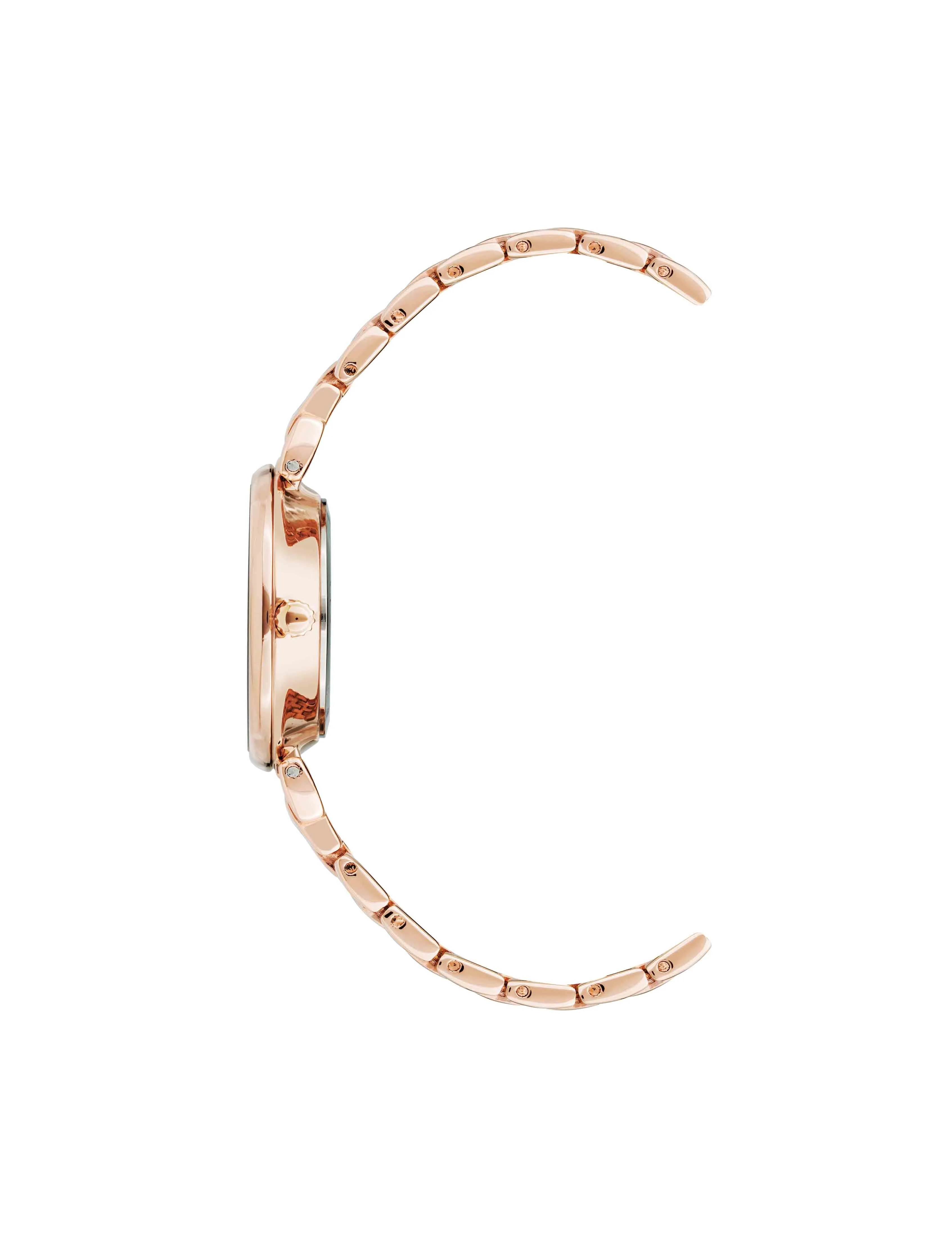 Embossed Floral Pattern Dial Watch