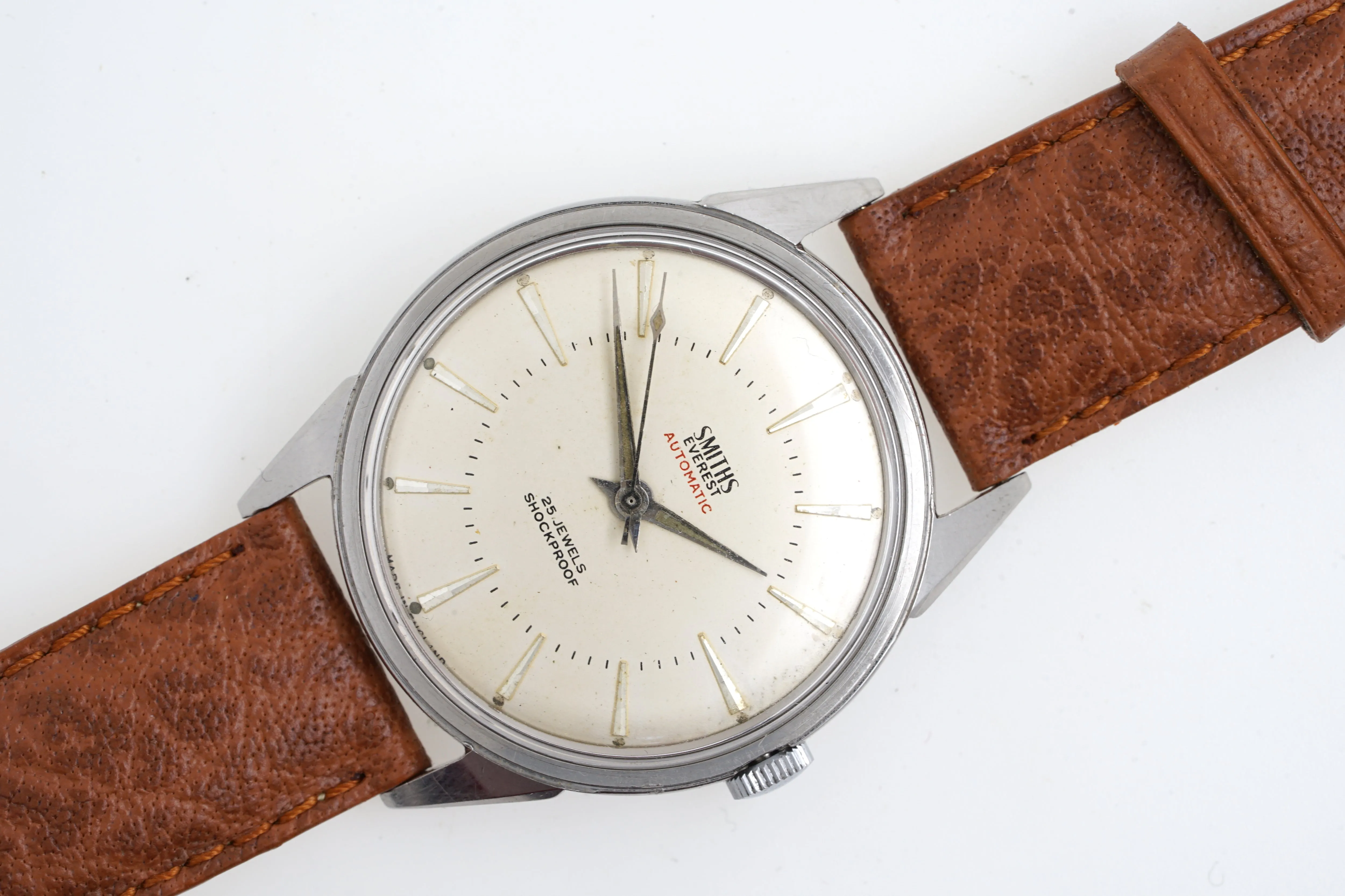 EVEREST SMITHS AUTOMATIC STAINLESS STEEL 25 JEWEL ENGLISH WRISTWATCH