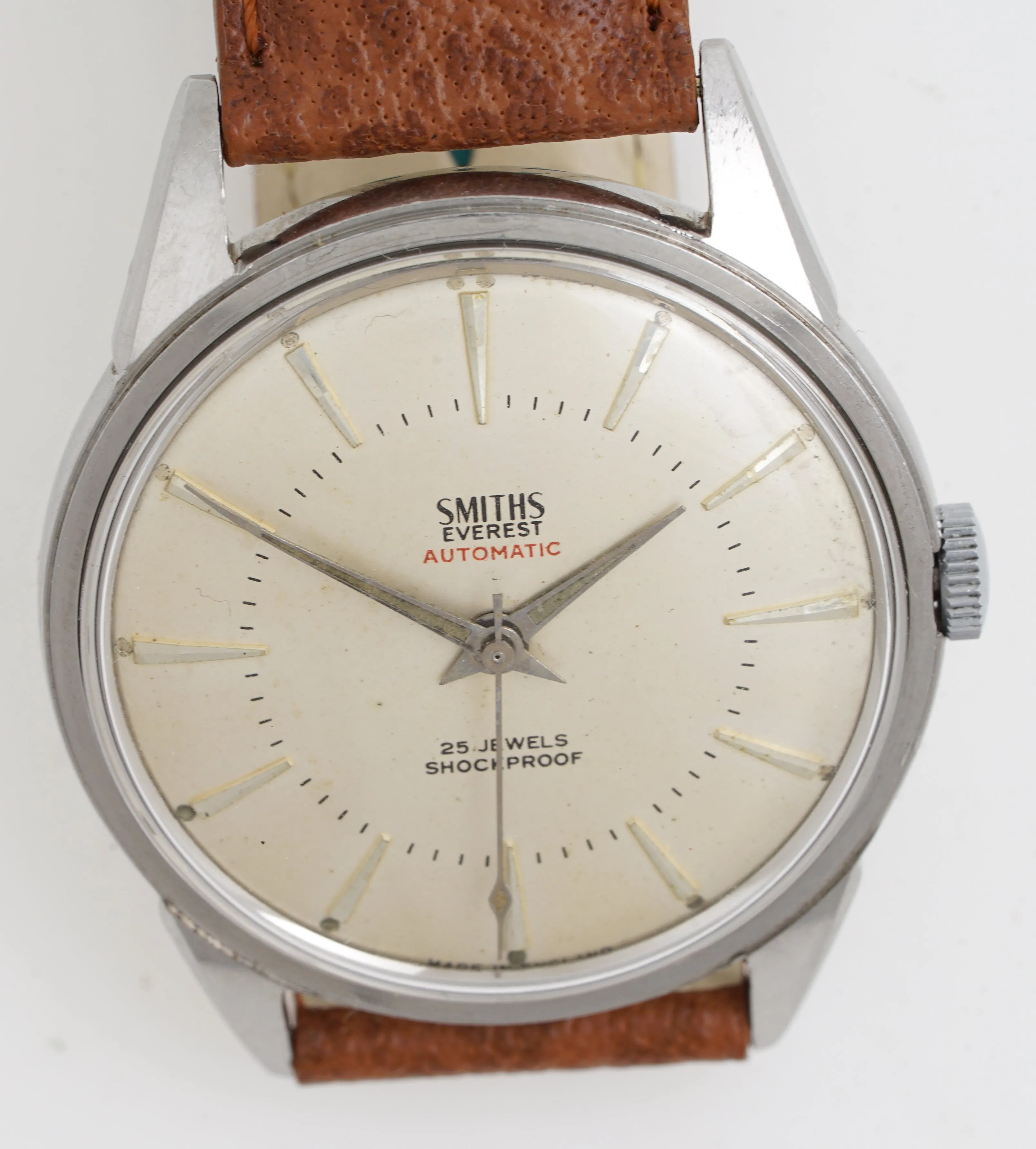 EVEREST SMITHS AUTOMATIC STAINLESS STEEL 25 JEWEL ENGLISH WRISTWATCH
