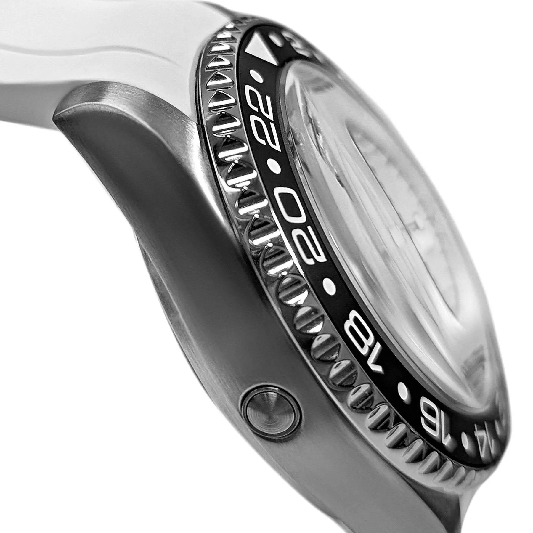 FKM White Rubber Strap - DAMASCUS Steel Buckle