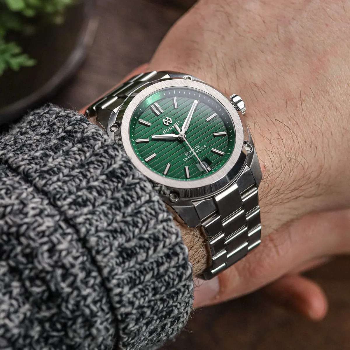 Formex Essence 39 Automatic Chronometer Watch - Green / Steel Bracelet - LIKE NEW