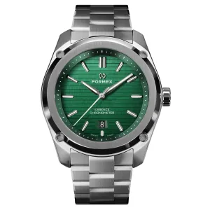 Formex Essence 39 Automatic Chronometer Watch - Green / Steel Bracelet - LIKE NEW