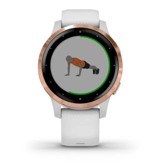 Garmin Vivoactive 4S Smart Watch - Rose Gold with White Band (Refurbished Grade- B)