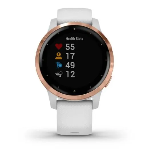 Garmin Vivoactive 4S Smart Watch - Rose Gold with White Band (Refurbished Grade- B)