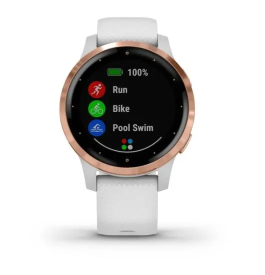 Garmin Vivoactive 4S Smart Watch - Rose Gold with White Band (Refurbished Grade- B)