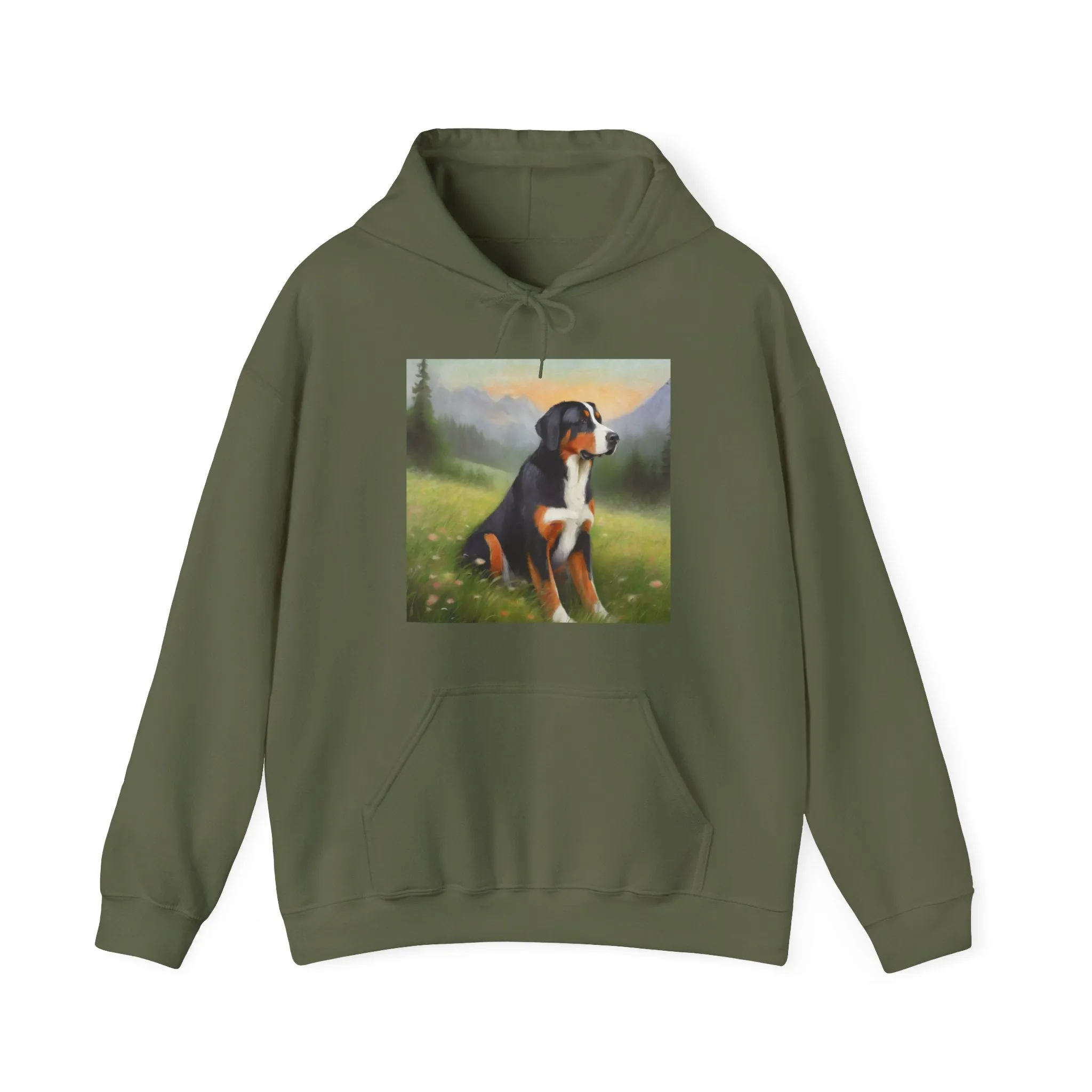 Greater Swiss Mountain Dog Unisex 50/50 Hooded Sweatshirt