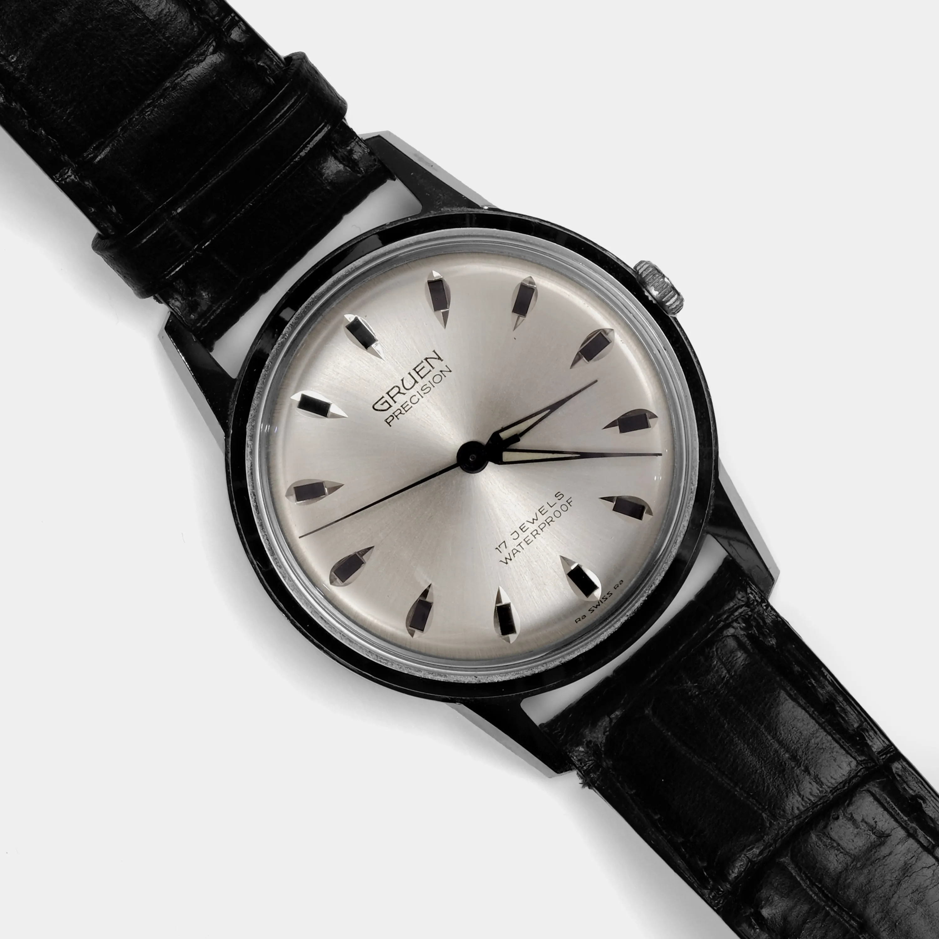 Gruen Day-Nite "Jump" Dial ref. 510 RSS CA Silver Sunburst Dial 1960s Wristwatch