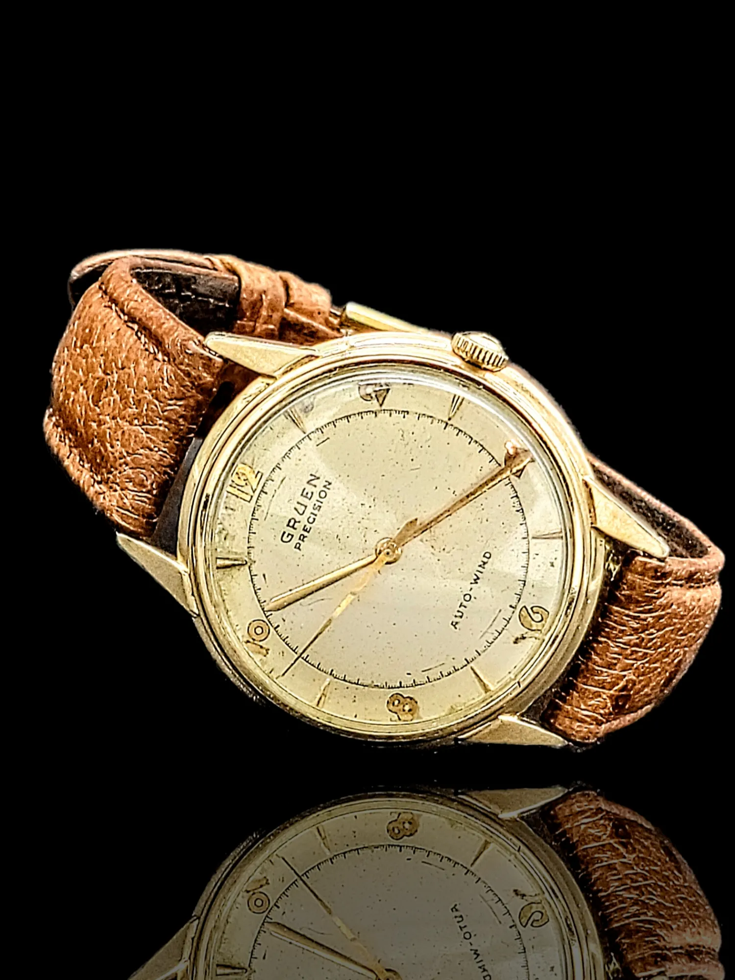 GRUEN Precision Auto-Wind Watch 17 Jewels Bumper Automatic Wristwatch